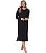 Luxe donkergrijze lounge relax-jurk 'soft subtle stripe'