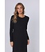 Luxe donkergrijze lounge relax-jurk 'soft subtle stripe'