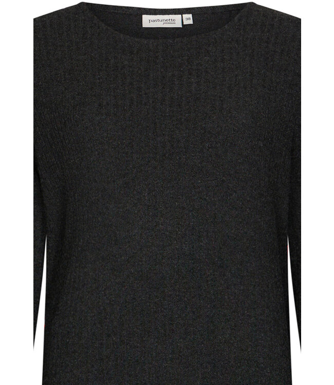 Luxe donkergrijze lounge relax-jurk 'soft subtle stripe'