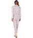 Warme, doorknoop dames pyjama ‘champagne pink check’