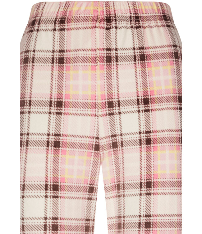 Warme, doorknoop dames pyjama ‘champagne pink check’