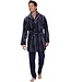 men's short wrap-over fleece morninggown 'modern stripes' (90cm)