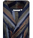 Korte, overslag heren ochtendjas van fleece 'modern stripes'