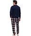 men's blue velvet home lounge suit 'modern checks'