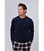 Heren lounge-huispak van blauw velours 'modern checks'
