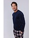 Heren lounge-huispak van blauw velours 'modern checks'