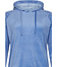Velours lounge-huispak met capuchon 'cool blue stripes'