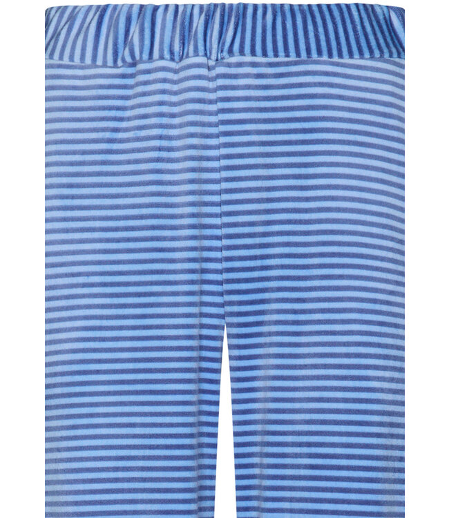 velvet home lounge suit with hood 'cool blue stripes'