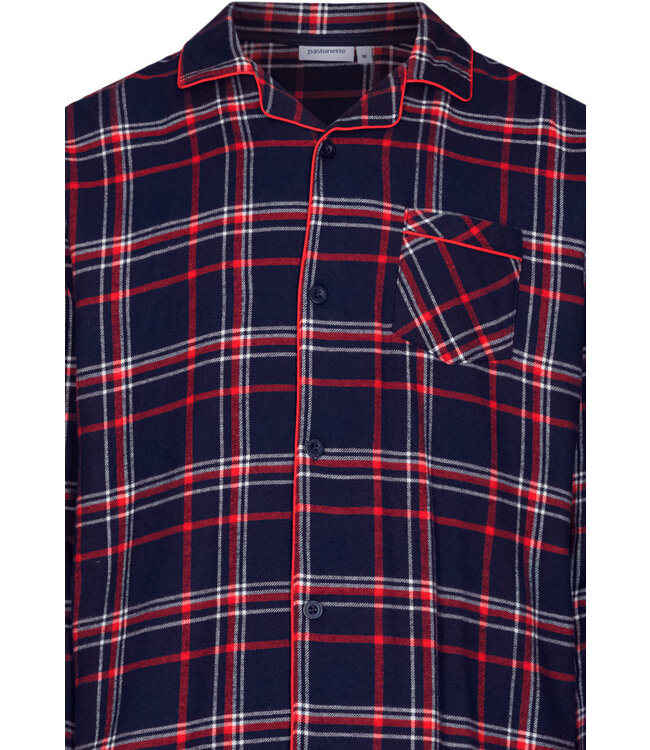men's full button cotton-flannel pyjama 'trendy checks'