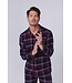 Doorknoop heren pyjama van katoen-flanel 'trendy checks'
