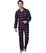Doorknoop heren pyjama van katoen-flanel 'trendy checks'