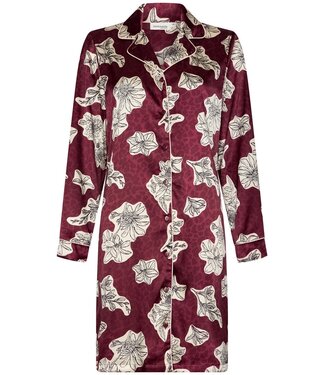 Pastunette Premium Doorknoop nachthemd van polyester satijn 'bold blooms'