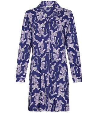 Rebelle trendy full button organic cotton nightdress 'fantastic feline'