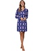 trendy full button organic cotton nightdress 'fantastic feline'