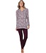 Rode katoen-modal pyjama met knopen 'little flowers'