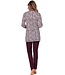 Rode katoen-modal pyjama met knopen 'little flowers'