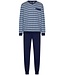 Robson Katoenen heren pyjamaset met lange mouwen, v-hals en boorden 'fine stripes'