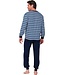 men's long sleeve v-neck cotton pyjama set with cuffs 'fine stripes'