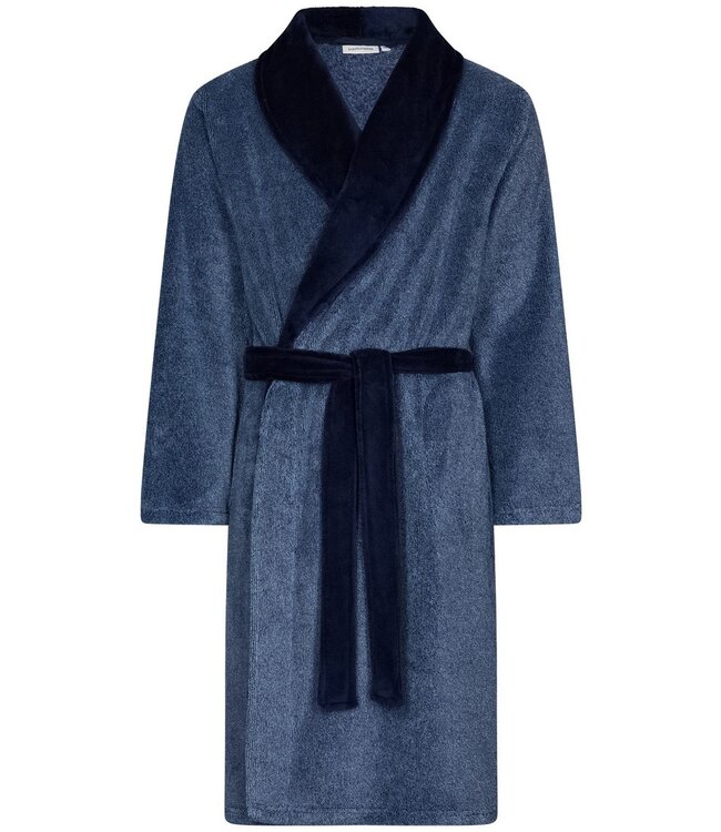 men's warm blue wrap-over morningown with belt 'modern man'