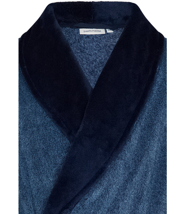 men's warm blue wrap-over morningown with belt 'modern man'