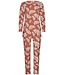 Bruine dames pyjama van katoen-elastan-mix ‘lovely leafs’