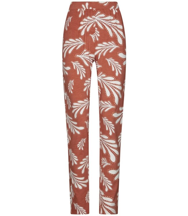 ladies brown cotton-mix pyjama 'lovely leafs'