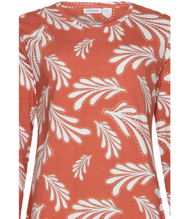 ladies brown cotton-mix pyjama 'lovely leafs'