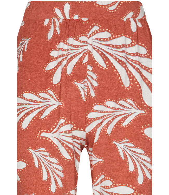 Bruine dames pyjama van katoen-elastan-mix ‘lovely leafs’