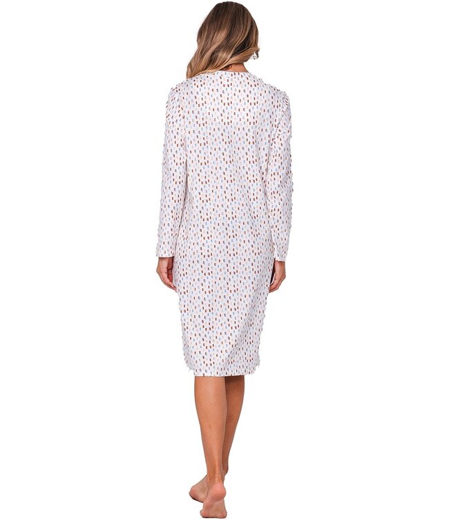 ladies cotton nightdress with buttons 'pastel dashes'
