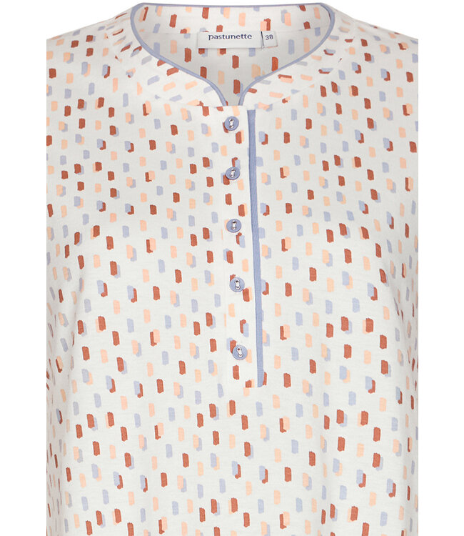 ladies cotton nightdress with buttons 'pastel dashes'