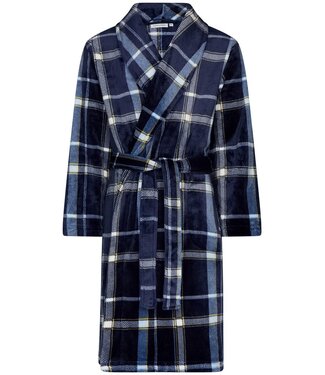 Pastunette for Men Trendy warme overslag ochtendjas van flanel-fleece 'cool checks'