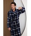 trendy warm flannel fleece wrap-over morninggown 'cool checks'