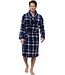 trendy warm flannel fleece wrap-over morninggown 'cool checks'