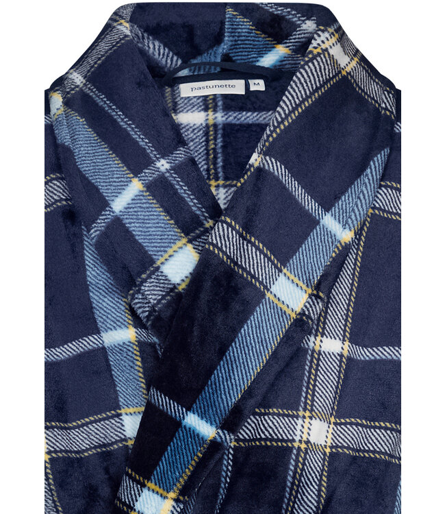 trendy warm flannel fleece wrap-over morninggown 'cool checks'