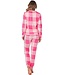 pink polar fleece lounge pyjama set 'chunky checks'