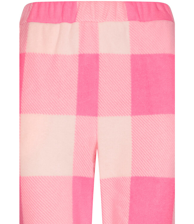 pink polar fleece lounge pyjama set 'chunky checks'