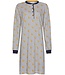 Gestreept dames nachthemd van 100% katoen met knoopjes 'forest flowers stripes'
