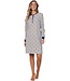Gestreept dames nachthemd van 100% katoen met knoopjes 'forest flowers stripes'