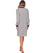 Gestreept dames nachthemd van 100% katoen met knoopjes 'forest flowers stripes'