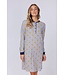 Gestreept dames nachthemd van 100% katoen met knoopjes 'forest flowers stripes'