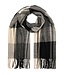 Pastunette Premium warm, one size dark grey scarf with tassels 'fashion blocks'