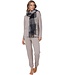 warm, one size dark grey scarf with tassels 'fashion blocks'