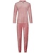 Pastunette soft velvet home lounge pyjama with cuffs 'horizontal stripes'