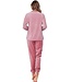 soft velvet home lounge pyjama with cuffs 'horizontal stripes'
