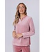 soft velvet home lounge pyjama with cuffs 'horizontal stripes'
