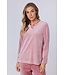 soft velvet home lounge pyjama with cuffs 'horizontal stripes'