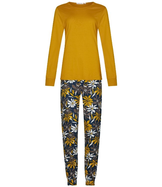 Dames pyjama set met lange mouwen van katoen-modal 'forest flowers'