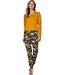 Dames pyjama set met lange mouwen van katoen-modal 'forest flowers'
