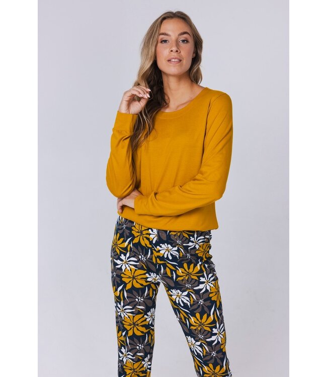 ladies cotton-modal long sleeved pyjama set 'forest flowers'