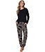 Luxe Ecovero viscose-elastaan lounge pyjamaset met knopen 'abstract art'